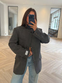 Remade oversized blazer jacket tartan grey #22:22