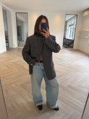 Remade oversized blazer jacket tartan grey #22:22