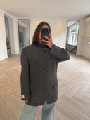 Remade oversized blazer jacket tartan grey #22:22