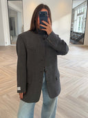 Remade oversized blazer jacket tartan grey #22:22