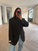 Remade oversized blazer jacket tartan brown #45:45
