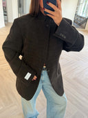 Remade oversized blazer jacket tartan brown #45:45