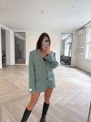 Remade oversized blazer turquoise #84:84