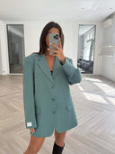 Remade oversized blazer turquoise #77:77