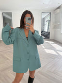 Remade oversized blazer turquoise #77:77