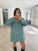 Remade oversized blazer turquoise #77:77