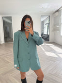 Remade oversized blazer turquoise #77:77