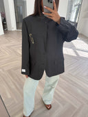 Remade oversized blazer tartan grey #16:16