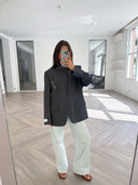 Remade oversized blazer tartan grey #16:16