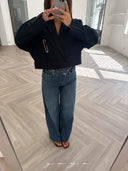 Remade cropped blazer navy #28:28
