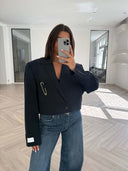 Remade cropped blazer navy #28:28