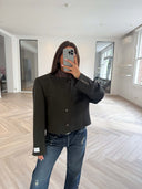 Remade cropped blazer dark green #95:95