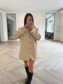 Remade oversized blazer tartan beige #73:73