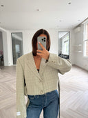 Remade oversized blazer tartan beige #44:44
