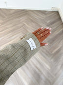 Remade oversized blazer tartan beige #44:44
