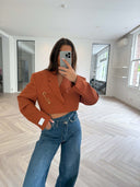 Remade oversized blazer terracotta #92:92