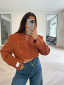 Remade oversized blazer terracotta #92:92