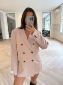 Remade oversized blazer powder pink #56:56