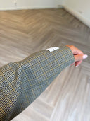 Remade oversized blazer mini checks beige/navy #72:72