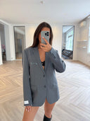 Remade oversized blazer striped grey #37:37