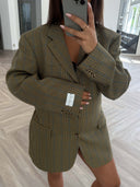Remade oversized blazer pied de poule yellow/blue/green #44:44