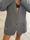 Remade oversized blazer striped grey/blue #01:01