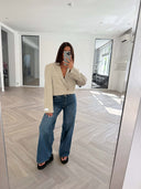 Remade oversized blazer tartan beige #22:22