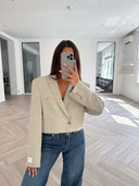 Remade oversized blazer tartan beige #22:22