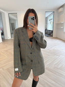 Remade oversized blazer mini checks blue/yellow #33:33