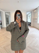 Remade oversized blazer mini checks blue/yellow #33:33