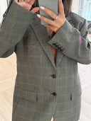 Remade oversized blazer mini checks blue/yellow #33:33