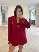 Remade oversized blazer dark red #77:77