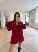 Remade oversized blazer dark red #77:77