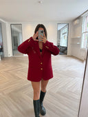 Remade oversized blazer dark red #77:77
