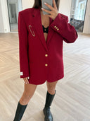 Remade oversized blazer dark red #77:77