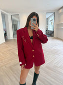 Remade oversized blazer dark red #77:77