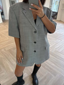 Remade oversized blazer tartan light grey #32:32