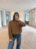 Remade oversized blazer tartan brown #85:85