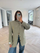 Remade oversized blazer mini checks beige/green #90:90