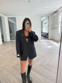 Remade oversized blazer striped anthracite #38:38