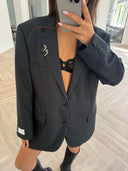 Remade oversized blazer striped anthracite #38:38