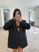 Remade oversized blazer striped anthracite #38:38