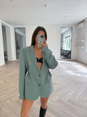 Remade oversized blazer turquoise green #14:14
