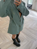 Remade oversized blazer turquoise green #14:14
