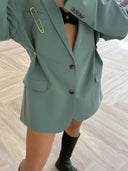 Remade oversized blazer turquoise green #14:14