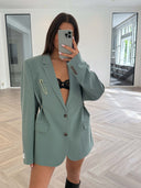 Remade oversized blazer turquoise green #14:14