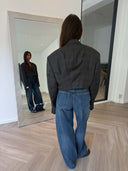 Remade oversized blazer tartan anthracite #60:60