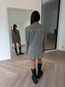 Remade oversized blazer tartan grey #36:36