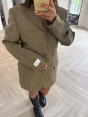 Remade oversized blazer tartan ochre yellow/multicolor  #02:02