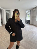 Remade oversized blazer striped anthracite #73:73